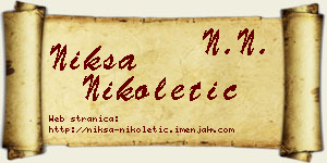 Nikša Nikoletić vizit kartica